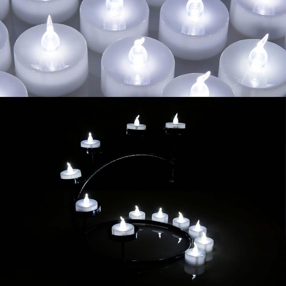 24-Pack: White LED Tealight Timer Candles Battery Operated Flameless Smokeless DailySale
