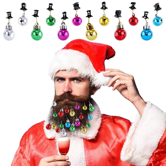 24-Piece: Christmas Beard Baubles Ornaments Santa Claus Beard Bells DailySale