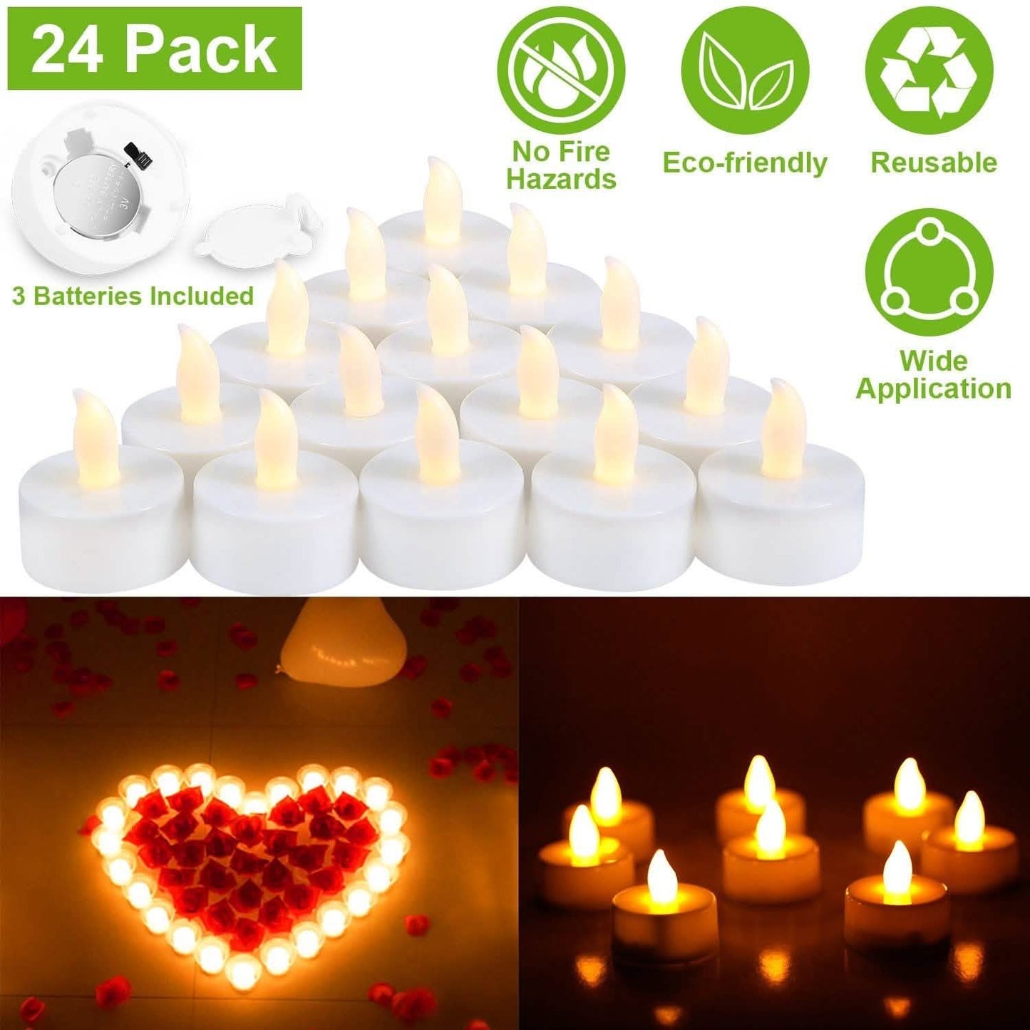 24-Piece: Flameless LED Tealight Candles DailySale