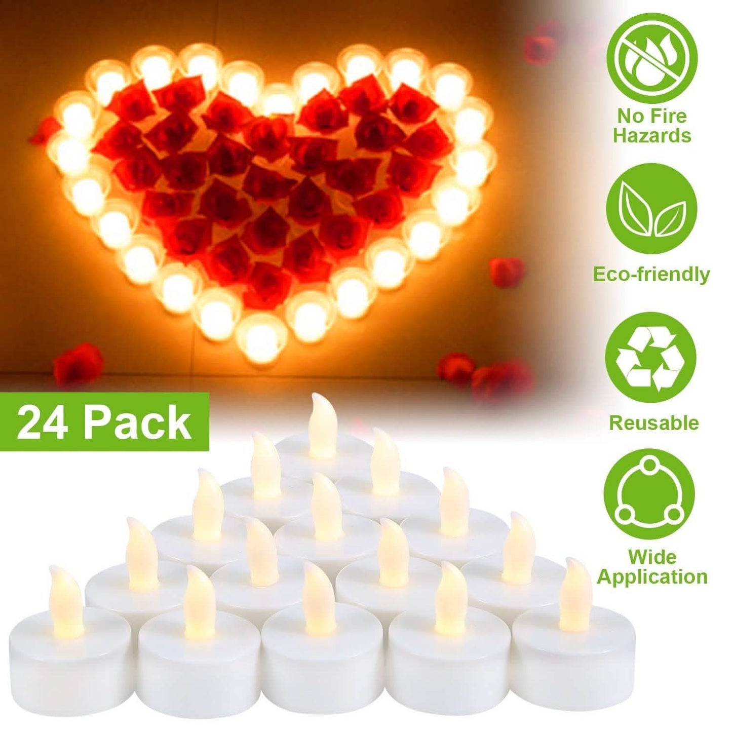 24-Piece: Flameless LED Tealight Candles DailySale
