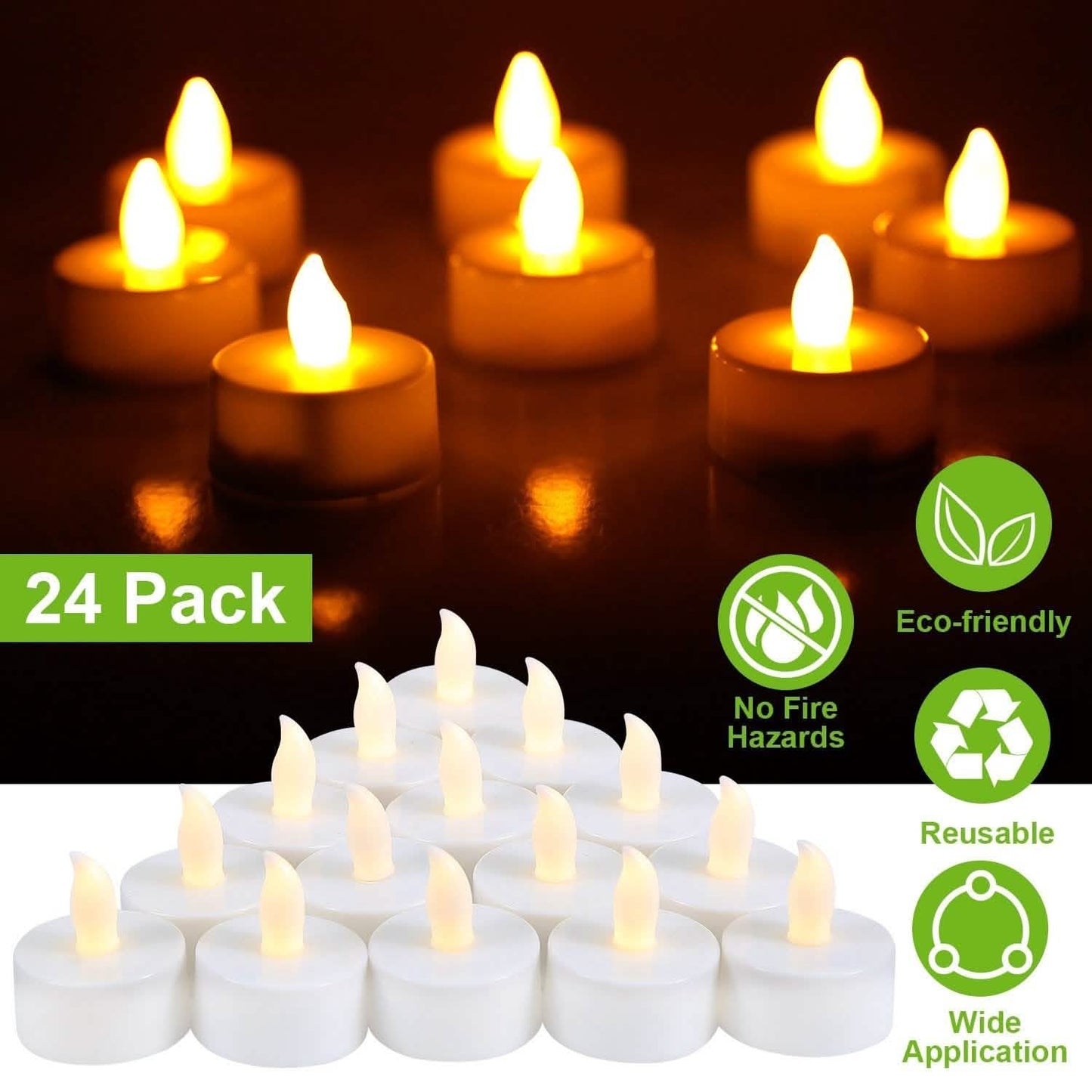 24-Piece: Flameless LED Tealight Candles DailySale