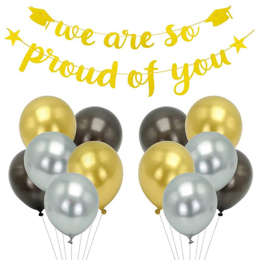 24-Piece: Gold Letter Banner "We Are So Proud of You" Hanging Decor DailySale