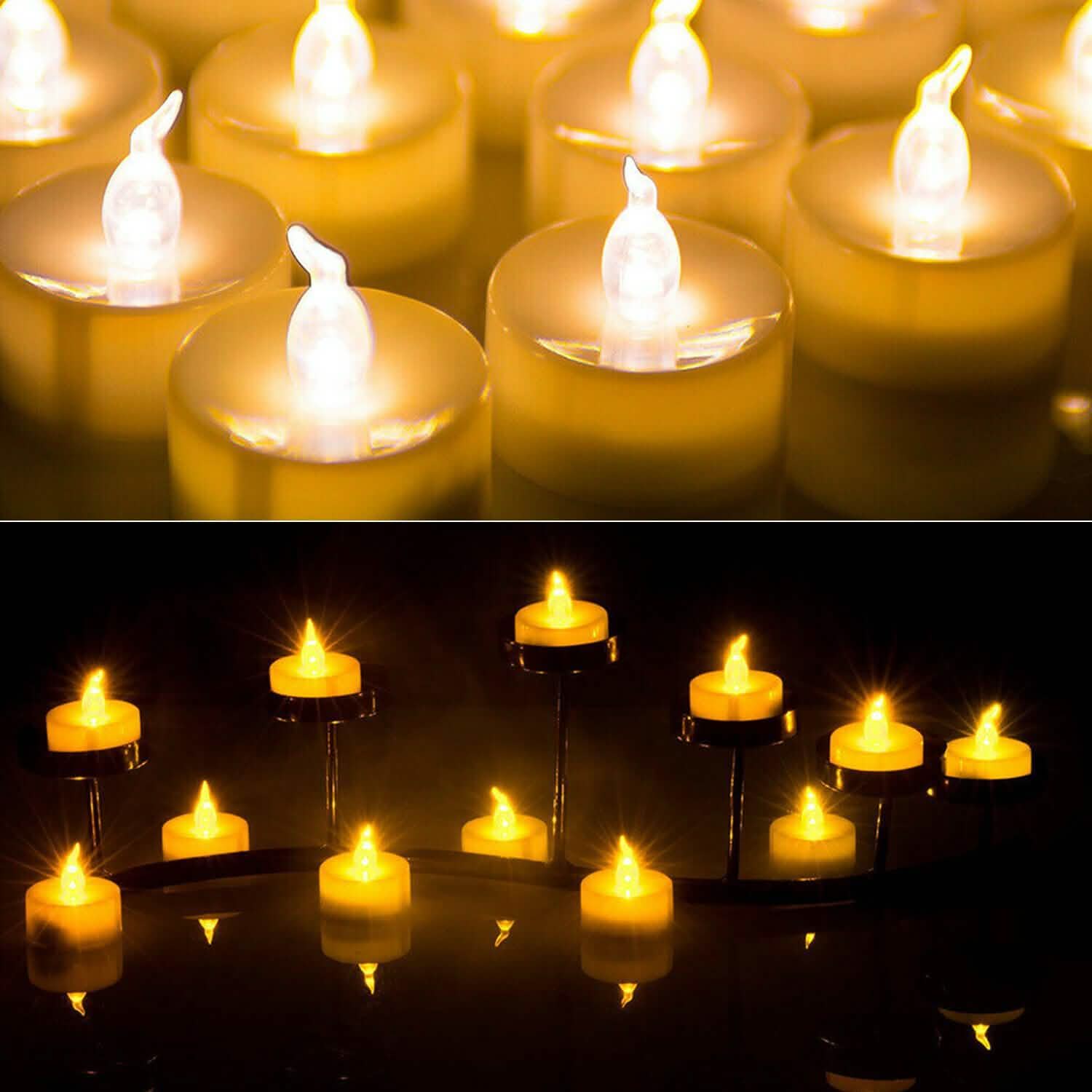 24-Piece: LED Flameless Tealight Smokeless Flickering Candles DailySale