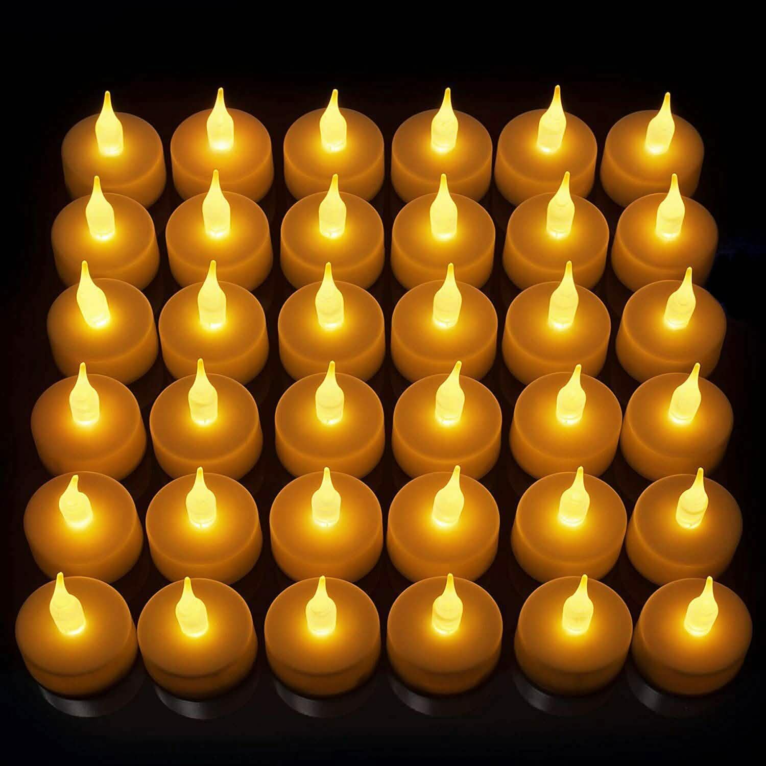 24-Piece: LED Flameless Tealight Smokeless Flickering Candles DailySale
