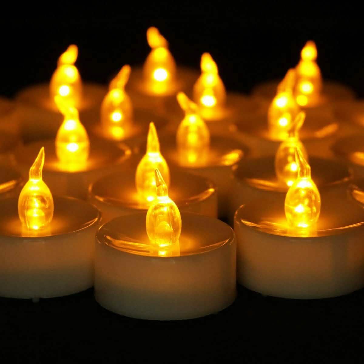 24-Piece: LED Flameless Tealight Smokeless Flickering Candles DailySale