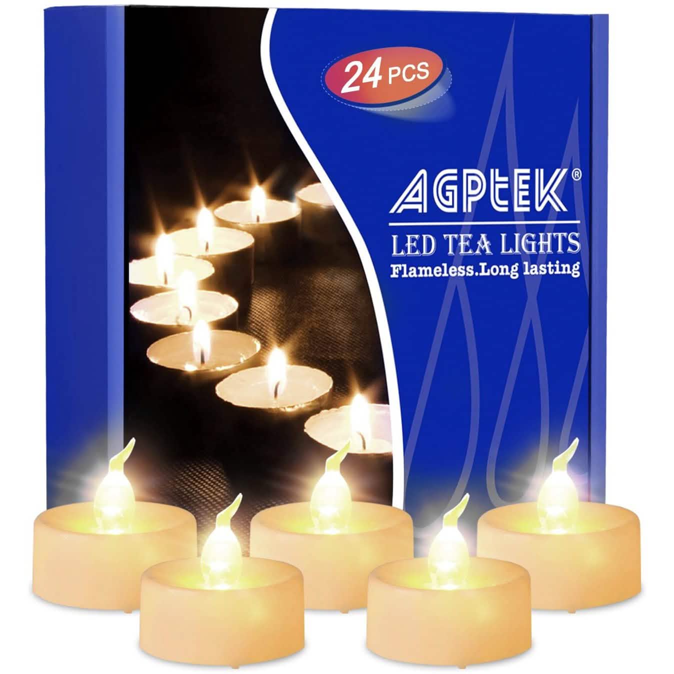 24-Piece: Warm White LED Tealight Flameless Smokeless Candles DailySale