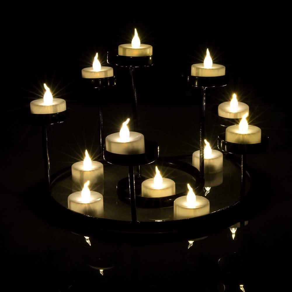 24-Piece: Warm White Tealights Timer Flameless Smokeless Candles DailySale