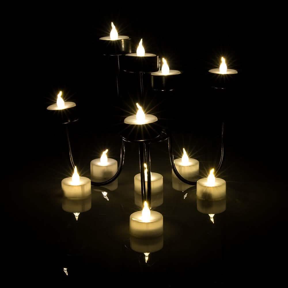 24-Piece: Warm White Tealights Timer Flameless Smokeless Candles DailySale
