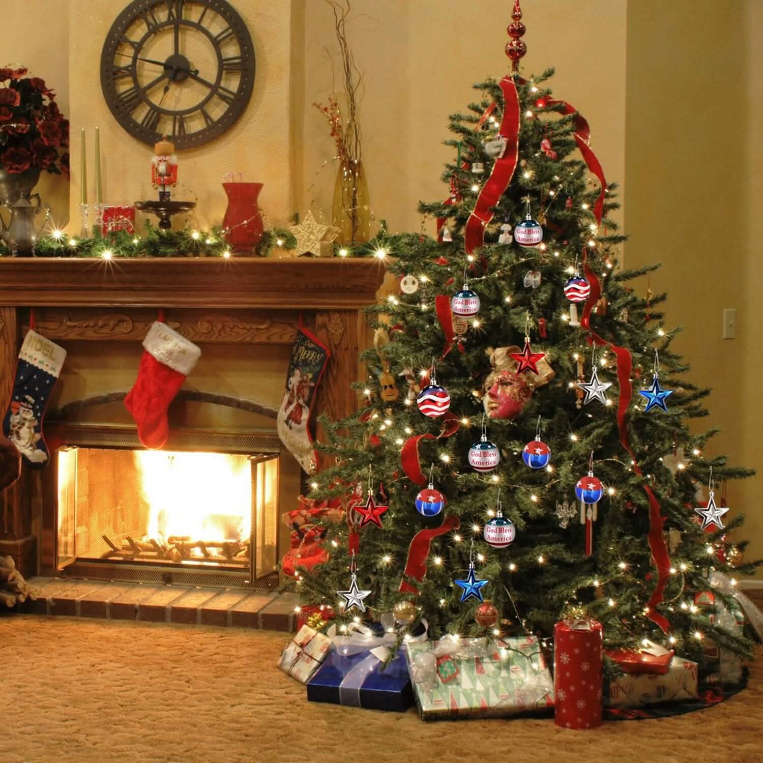 24-Pieces Set: Hanging Ornaments Ball Star Patriotic DailySale