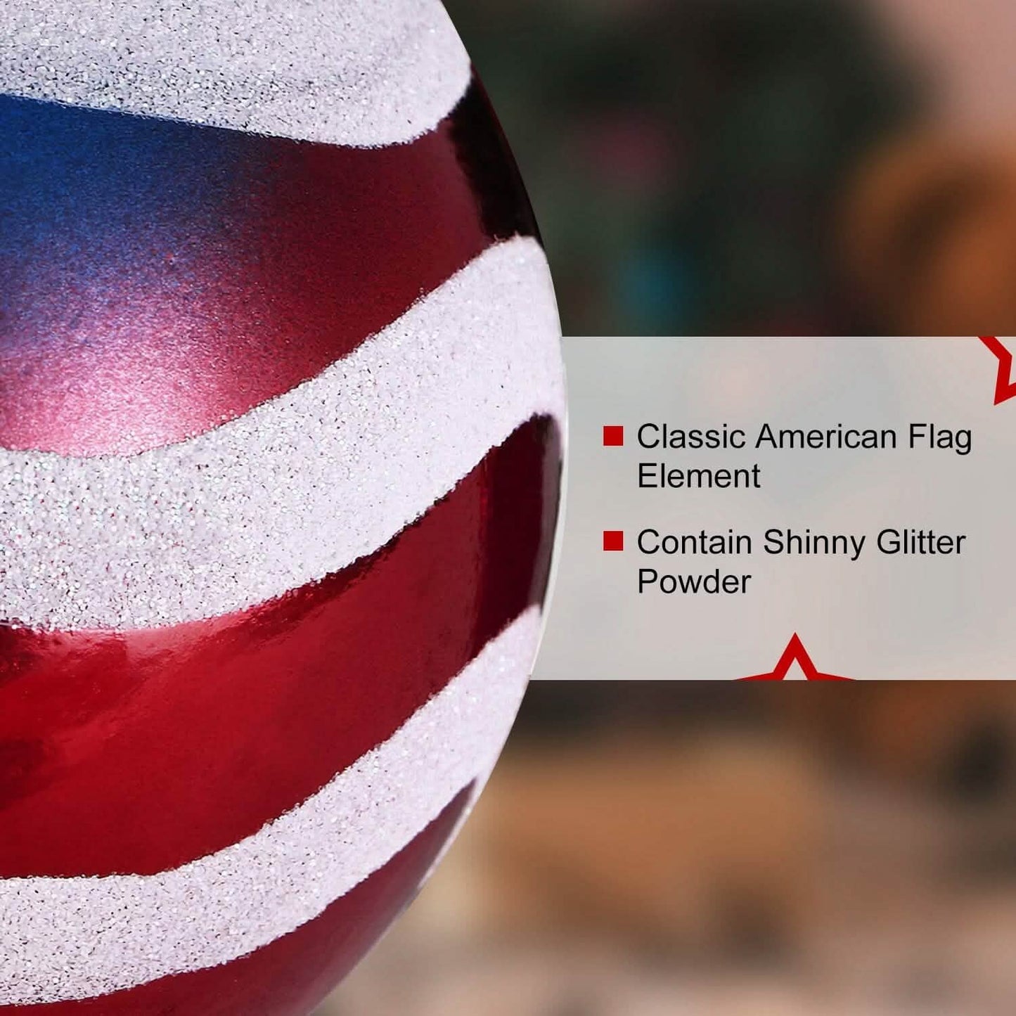 24-Pieces Set: Hanging Ornaments Ball Star Patriotic DailySale