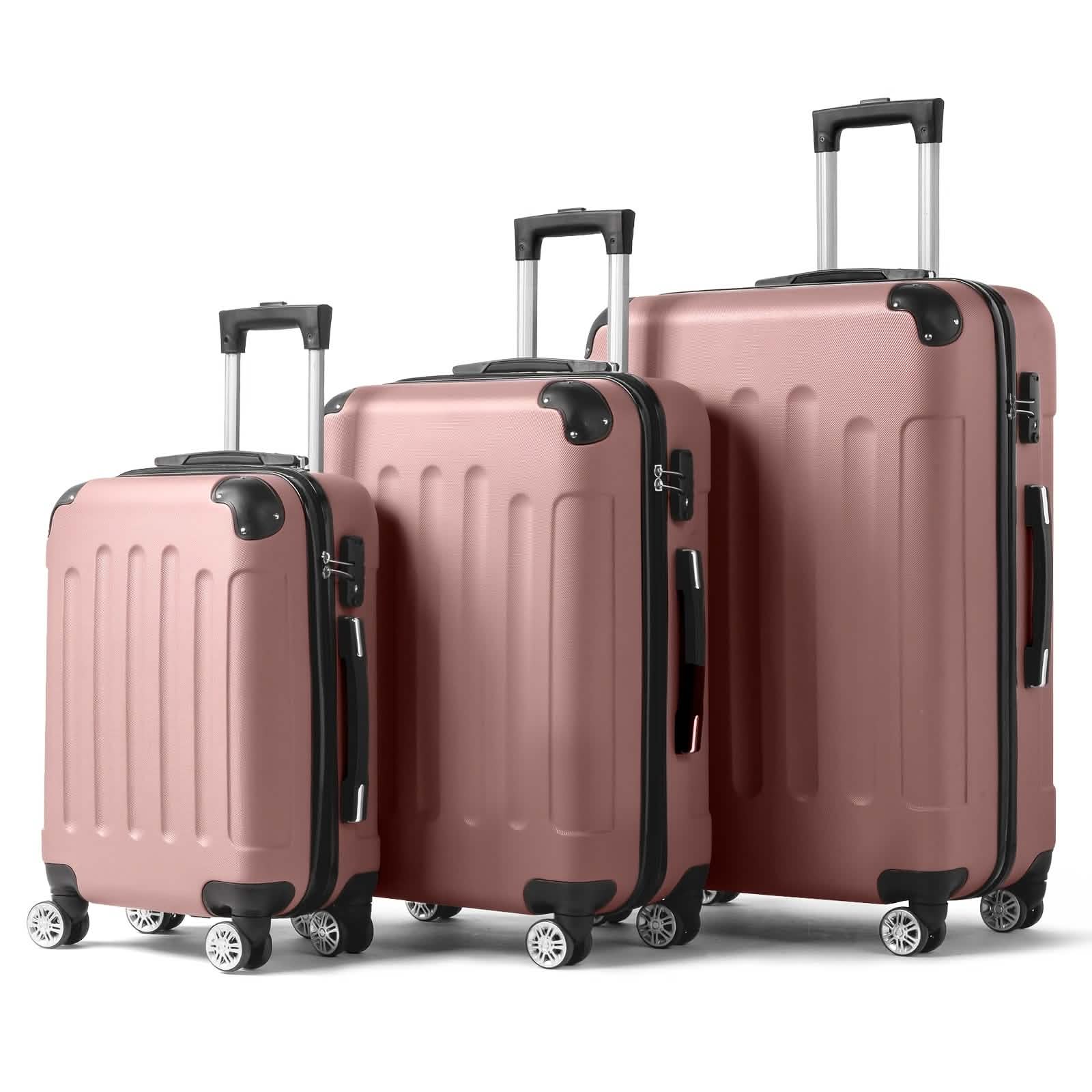 3-Piece Hard Shell Luggage Set with TSA Lock – 20/24/28 Inch 360° Spinner Wheels DailySale