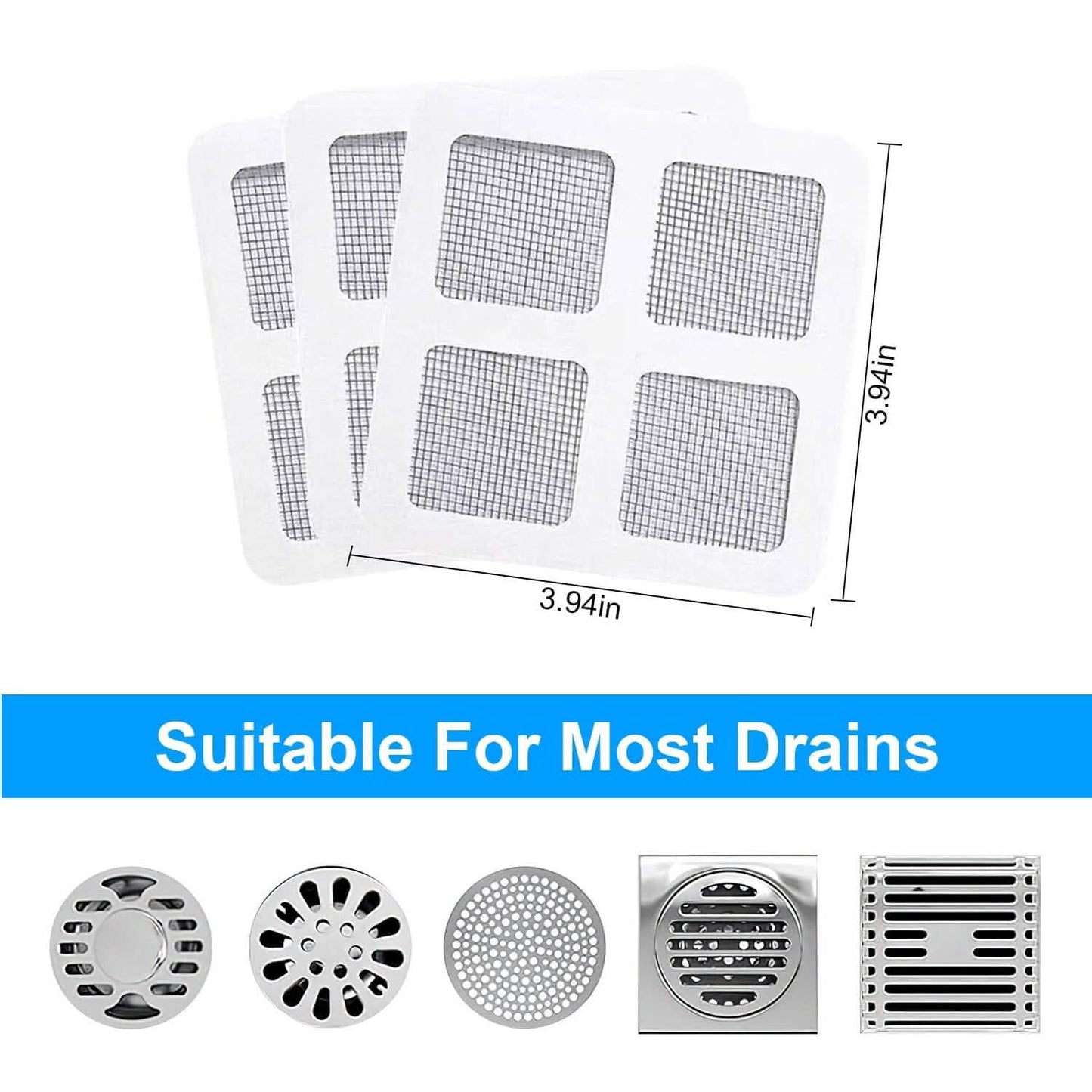 25-Pack:  3.94 x 3.94" Disposable Floor Drain Sticker Hair Catcher DailySale