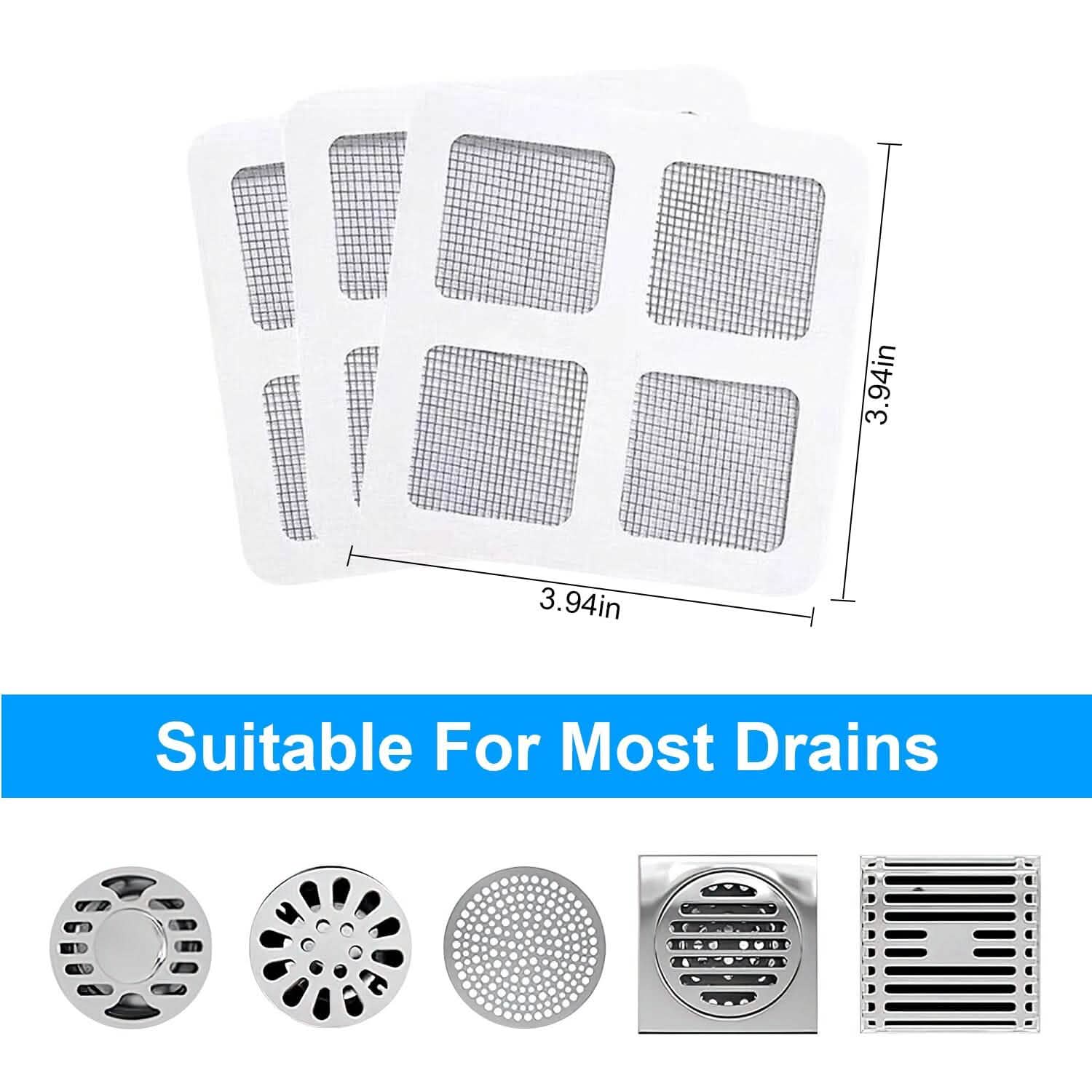 25-Pack:  3.94 x 3.94" Disposable Floor Drain Sticker Hair Catcher DailySale