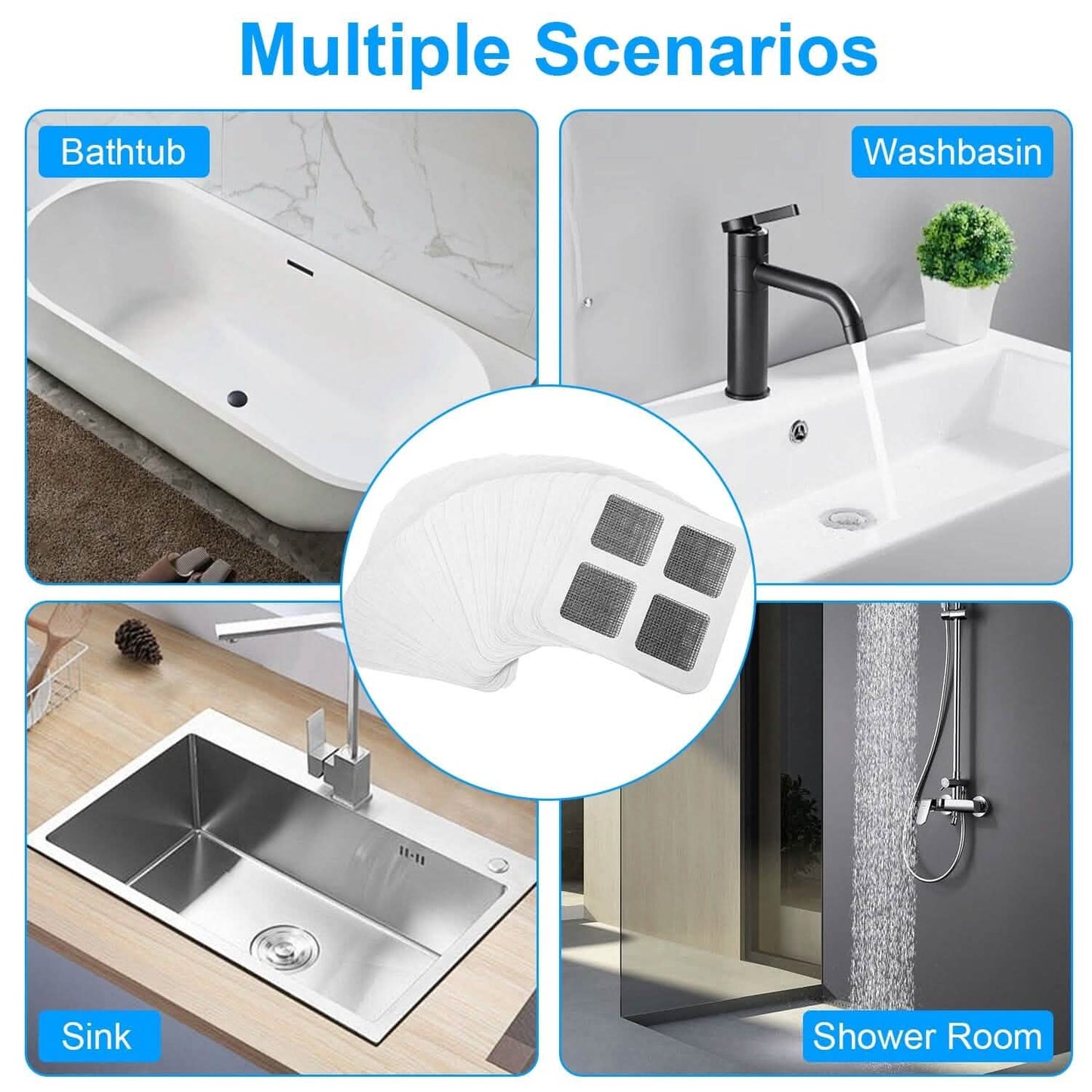 25-Pack:  3.94 x 3.94" Disposable Floor Drain Sticker Hair Catcher DailySale