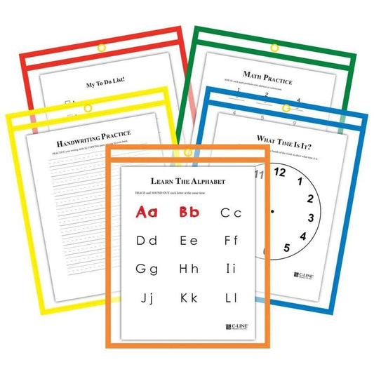 25-Pack: Reusable Dry Erase Pockets - Assorted Colors DailySale