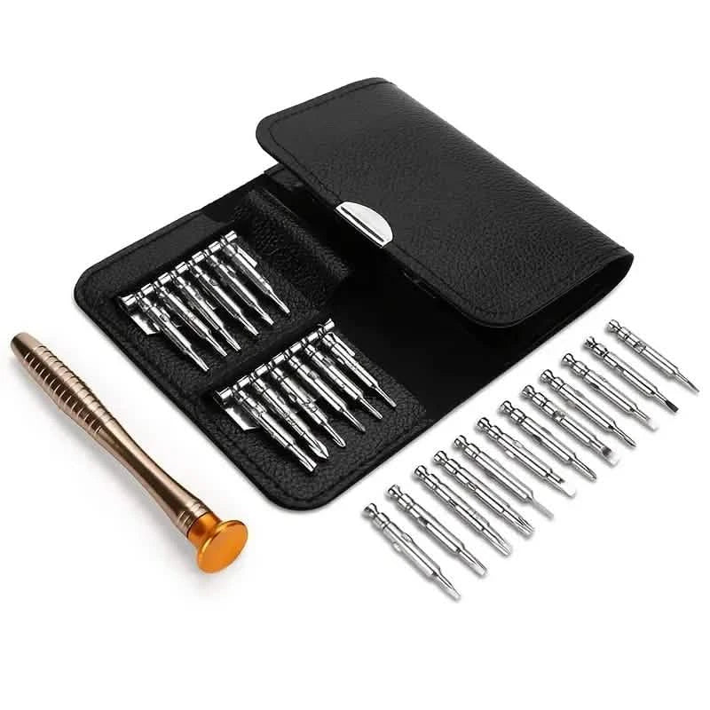 25-Piece Set: Precision Tool Repair Kit with Leather Case DailySale