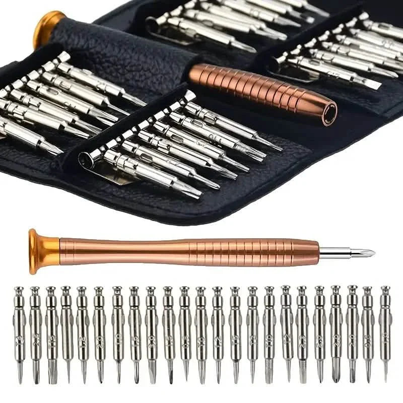 25-Piece Set: Precision Tool Repair Kit with Leather Case DailySale