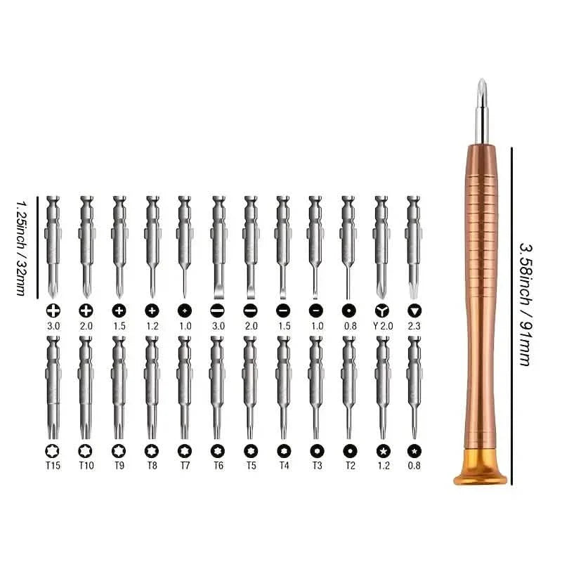 25-Piece Set: Precision Tool Repair Kit with Leather Case DailySale