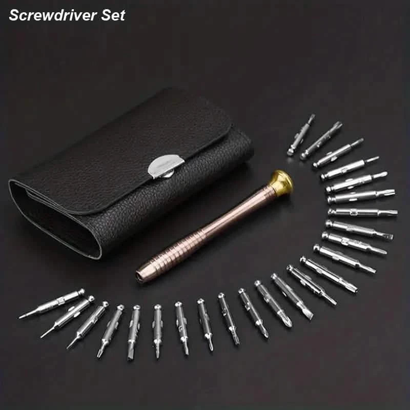 25-Piece Set: Precision Tool Repair Kit with Leather Case DailySale