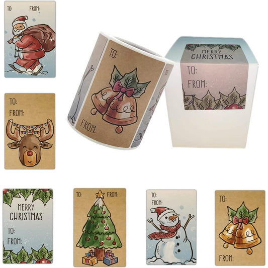 250-Pieces: Christmas Gift Tags Self Adhesive Labels Stickers 250 Pieces DailySale