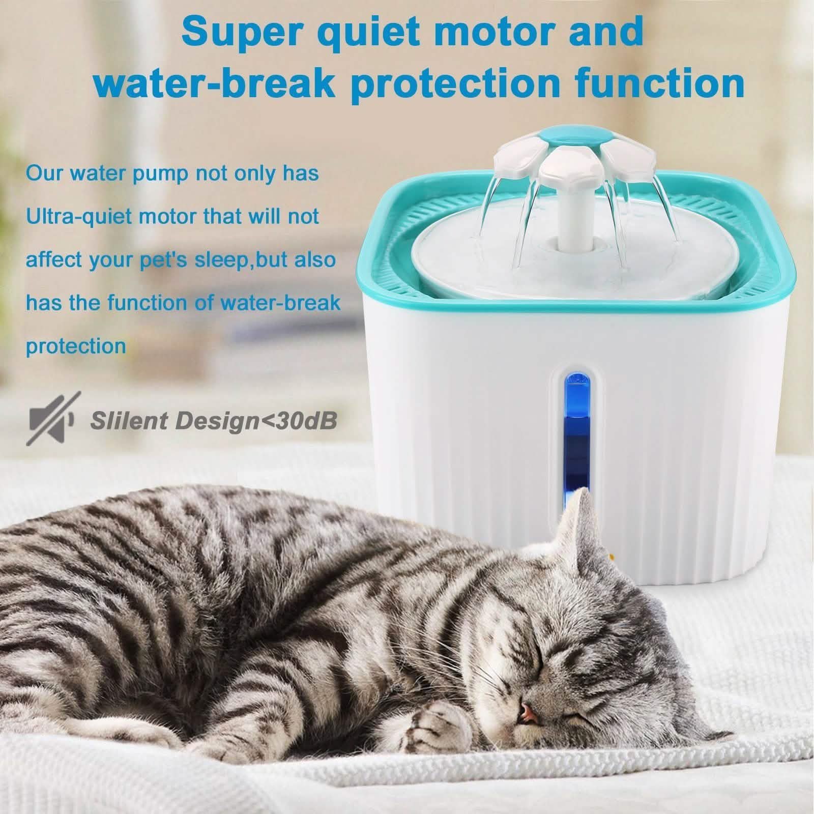 2.5L Super Quiet Cat Water Fountain Bowl Pet Drinking Dispenser DailySale