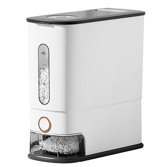 25LBS Vertical Rice Dispenser With Dustproof Lid Large Capacity Grain Storage Container With Measuring Cup Built-In DailySale