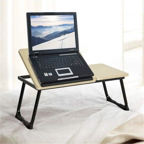 26" Foldable Laptop Desk Pella Oak Wood DailySale