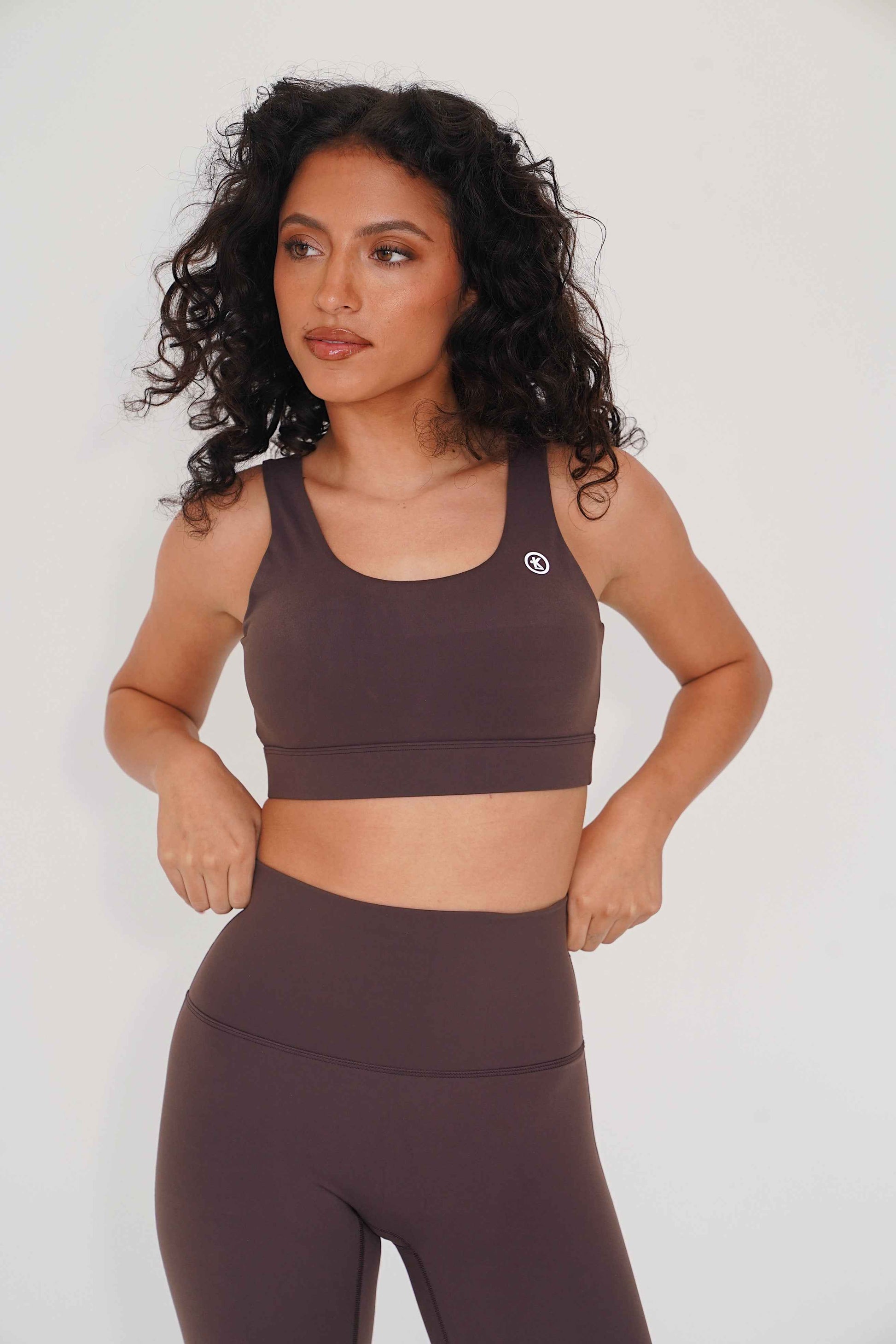 I am Beautifully Radiant Quick Dry Coffee Sports Bra