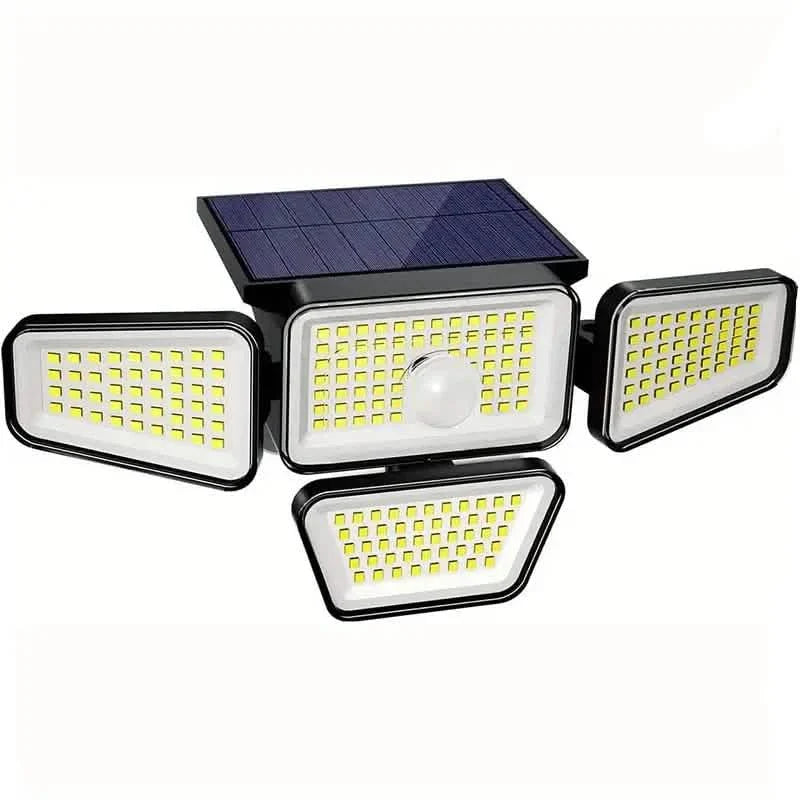 270 LEDs Solar Wall Light With Motion Sensor - 4 Head Lamp, 3 Lighting Modes Wide Angle Security Wireless Flood Light DailySale