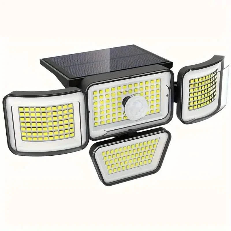 278LEDs 3000LM Motion Sensor 6500K Solar Powered, 4 Heads Security Flood, 300° Wide Angle Wall With 3 Modes DailySale