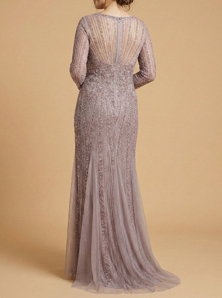 Lara High Neck Beaded Gown Lara New York