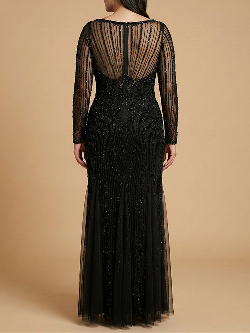 Lara High Neck Beaded Gown Lara New York