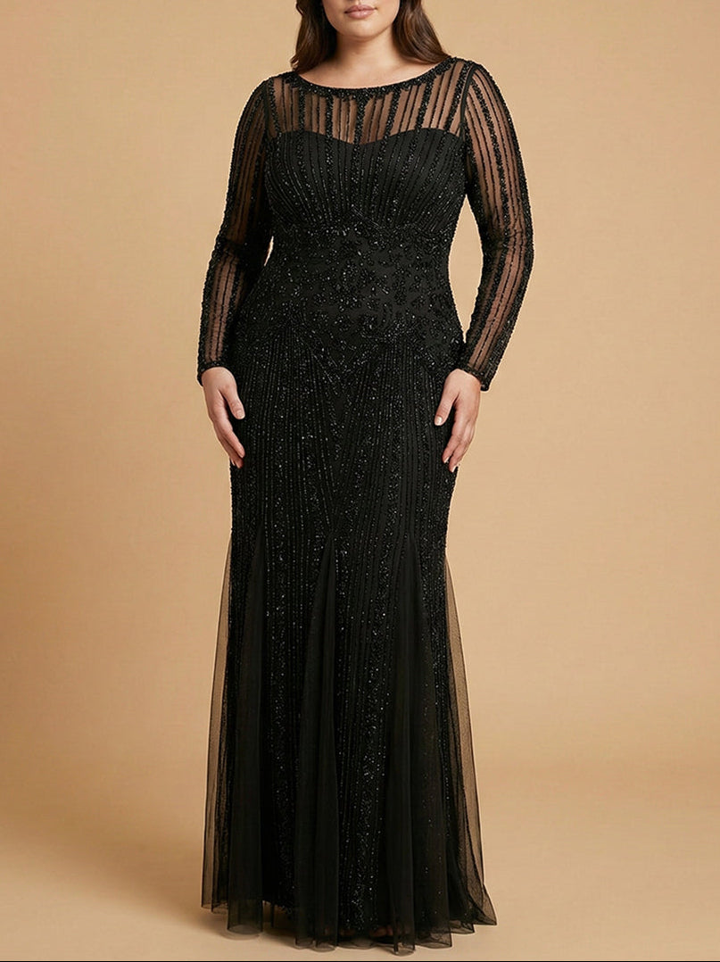 Lara High Neck Beaded Gown Lara New York