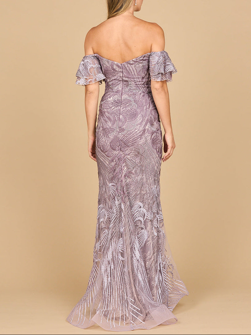 Off Shoulder Mermaid Lace Gown | Lara 28884 Lara New York