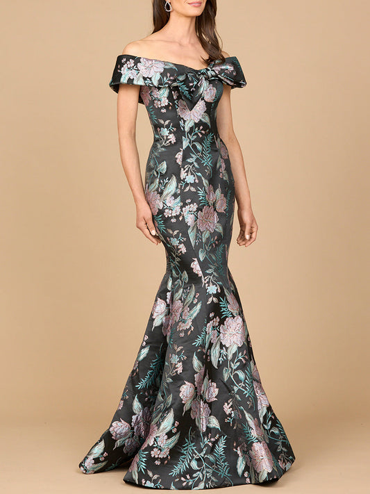 Fitted, Mermaid Brocade Gown Lara New York