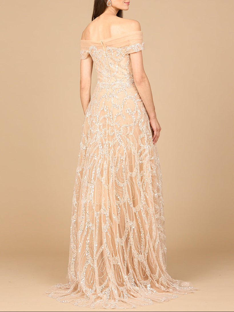 Off Shoulder A-line Gown Lara New York