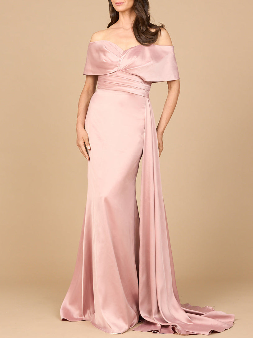 Off Shoulder Satin Dress Lara New York