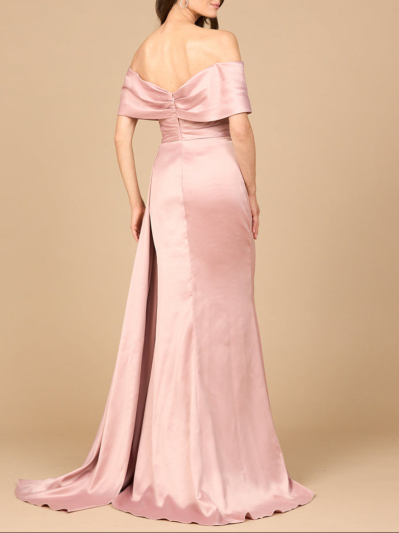 Off Shoulder Satin Dress Lara New York