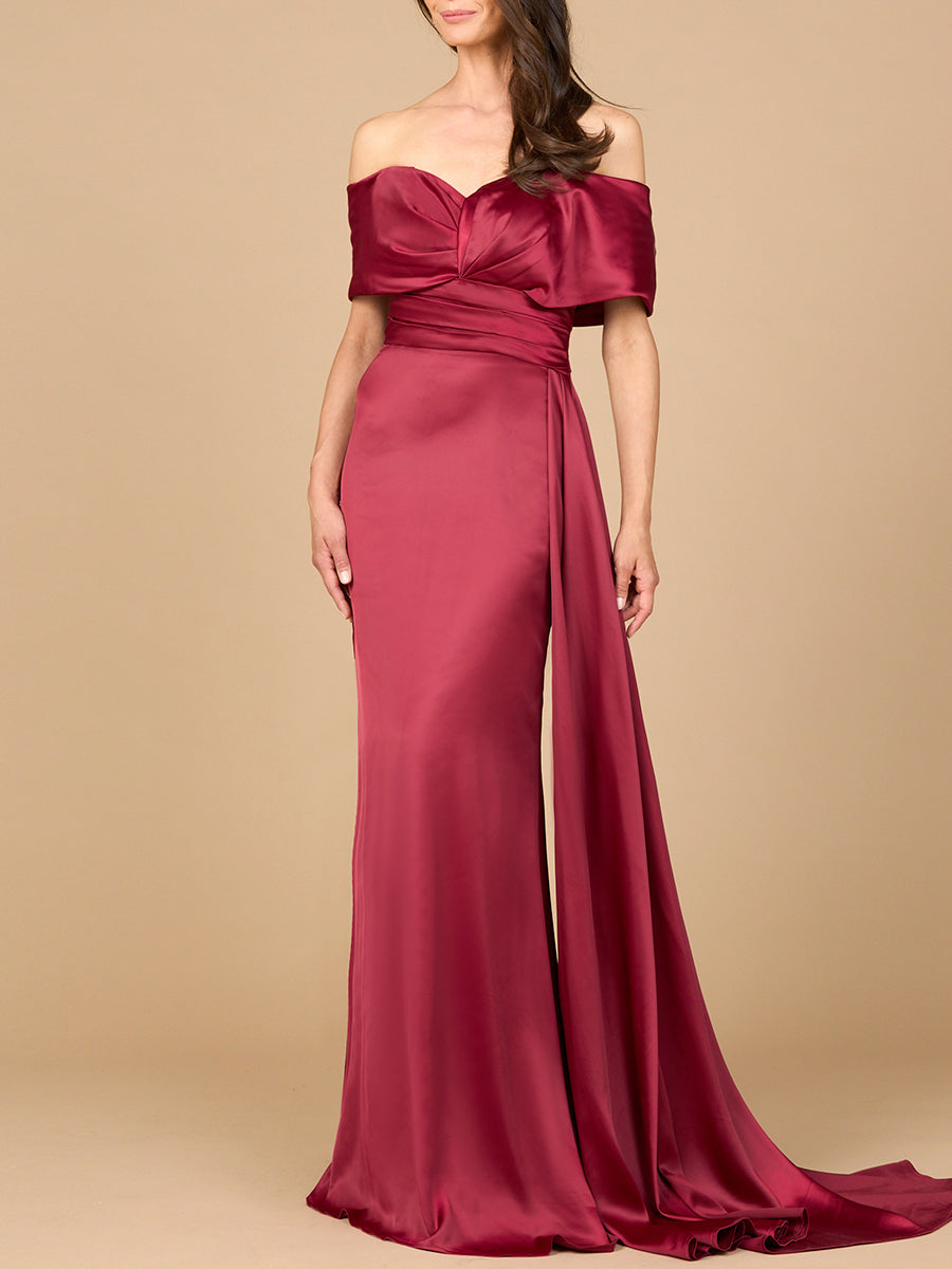 Off Shoulder Satin Dress Lara New York