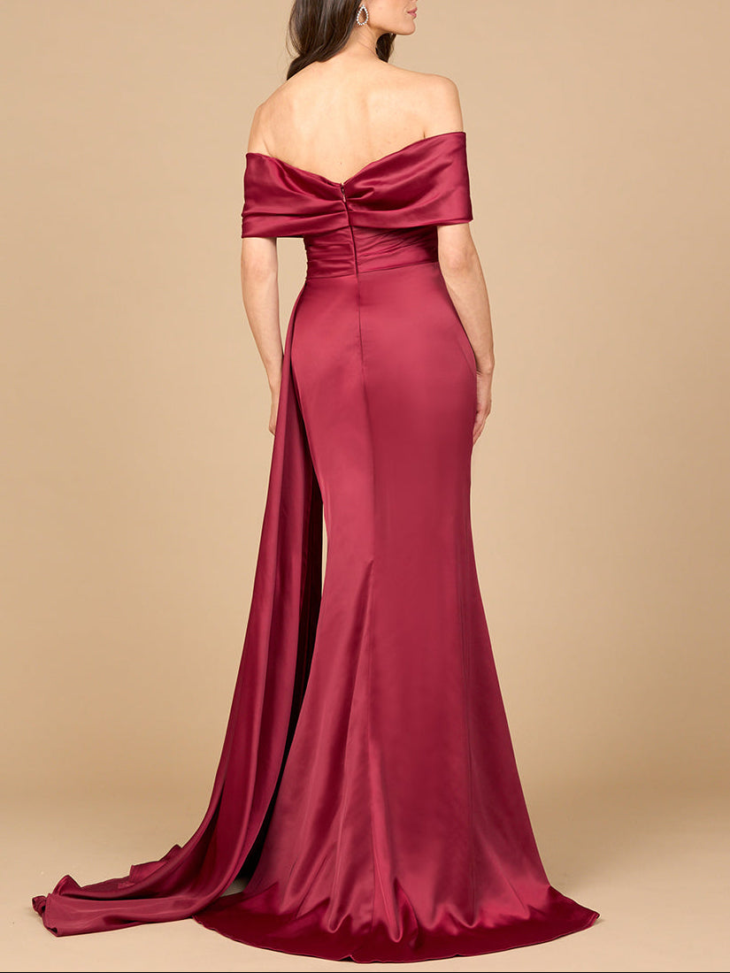 Off Shoulder Satin Dress Lara New York