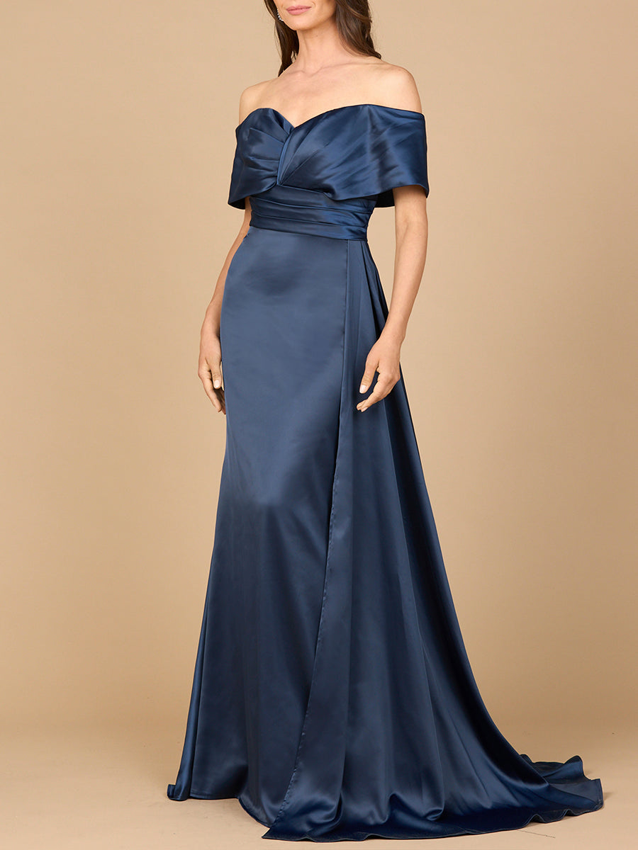 Off Shoulder Satin Dress Lara New York