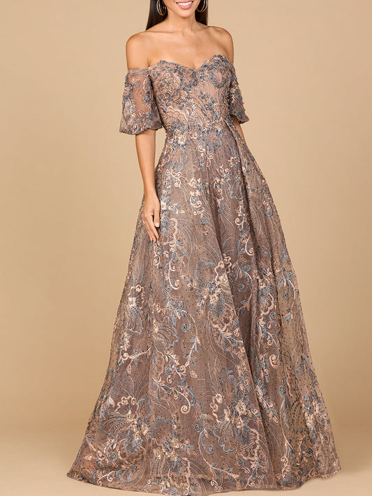 Off Shoulder Lace Ballgown Lara New York