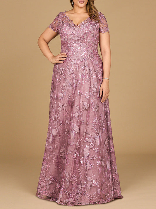 Tonal Lace Ballgown Lara New York