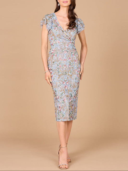 Floral Beaded Midi Dress Lara New York