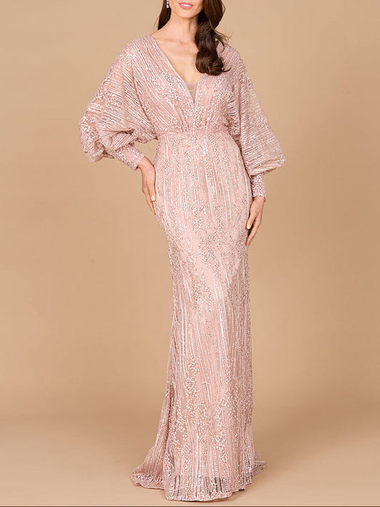 Long Bishop Sleeve Lace Gown Lara New York