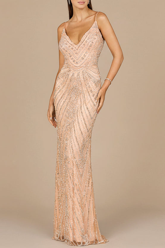 Spaghetti Strap Beaded Dress Lara New York