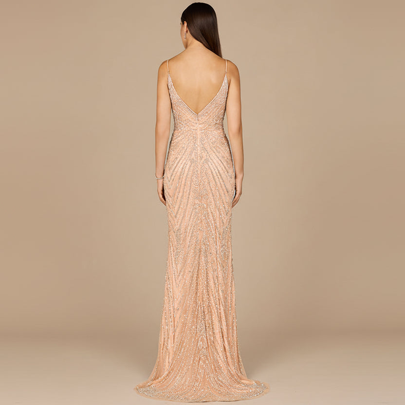Spaghetti Strap Beaded Dress Lara New York