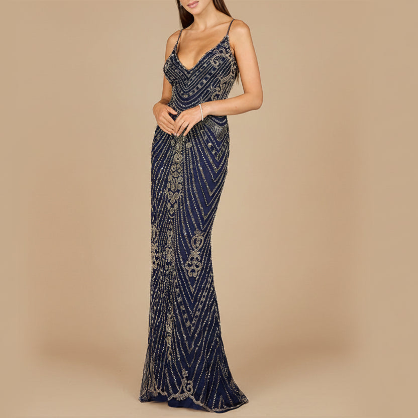 Spaghetti Strap Beaded Dress Lara New York