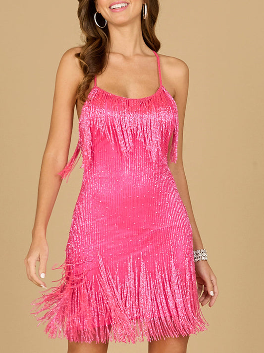 Spaghetti Strap Fringe Dress Lara New York