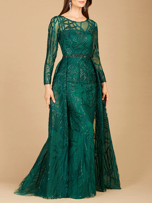 Lara 29633 - Gorgeous Overskirt Dress with Long Sleeves Lara New York
